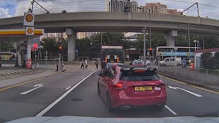 車CAM直擊 - 落橋後吾打燈硬cut都算，仲要打燈入油站，唯有送佢一程