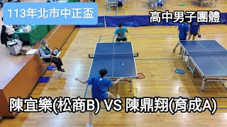 【113年北市中正盃】 高中男子團體賽 陳宜樂(松山家商B) VS 陳鼎翔(育成高中A) #20241215