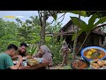 sayur asem, sambel terasi, tempe goreng, sarapan pagi bersama keluarga, masakan desa