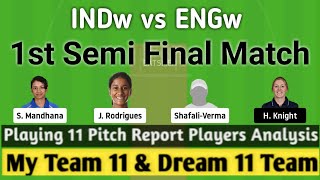 INDw vs ENGw 1st SEMI Final Match Dream 11 Team Womens T20 World Cup 2020 ENGw vs INDw Semi Final