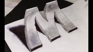 How to Drawing the Letter M in 3D---bye SRK Drawing