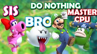 PRO RULES - Mario Party Jamboree (Wiggler Board) Bro vs Sis vs Master CPU vs Luigi Does Nothing!