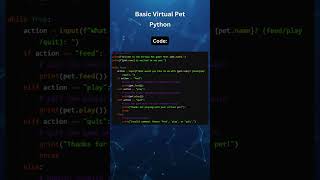 Basic Virtual Pet in Python #coding #gaming #code #coder #python #tutorial #developer #programming