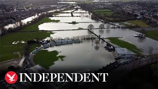 UK floods: West Midlands river overflows after torrential rain