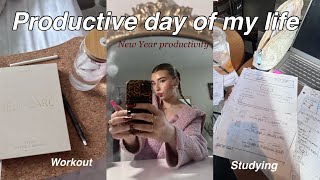 Productive day of my life*new year routine,exam sza, studying, gym, healthy habits✨✨