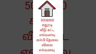 500 மற்றும் 800 சதுரடி வீடு கட்ட எவ்வளவு கம்பி தேவை விலை எவ்வளவு #shorts #veedu #tamil #kothanar360