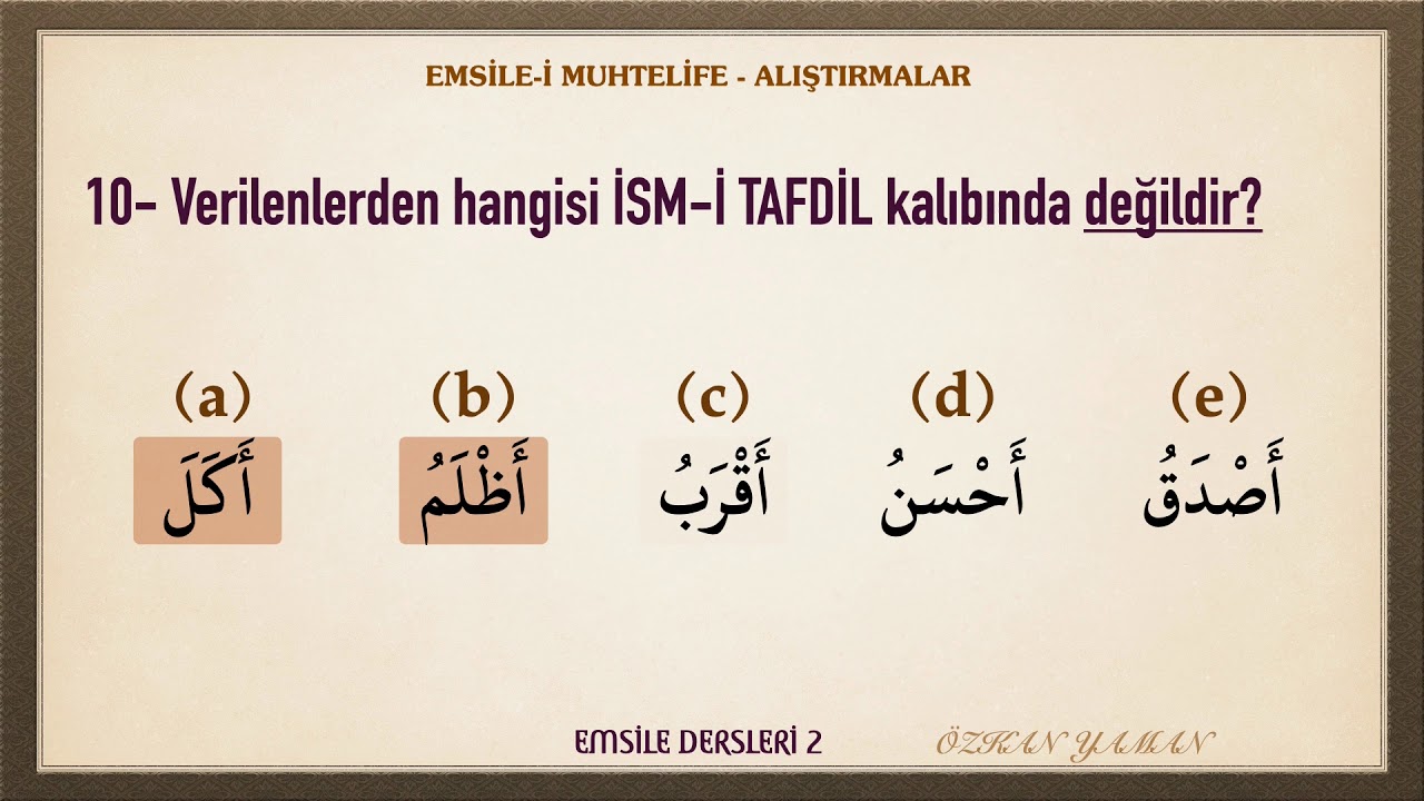 EMSİLE DERSLERİ 2 | EMSİLE-İ MUHTELİFE ALIŞTIRMALARI - YouTube