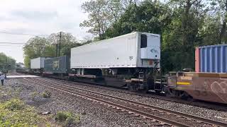 CSX 972 ES44AH leads CSX I032 with a nice K5HL and Tropicana through Piscataway,NJ