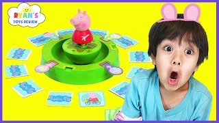 PEPPA PIG TUMBLE & SPIN GAME! Family Fun Game for Kids Egg Surprise Toys! Children Activities memory