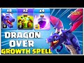 Th14 Queen Charge Dragon!! Best New Th14 Qc Dragon with Overgrowth Spell Attack - Coc