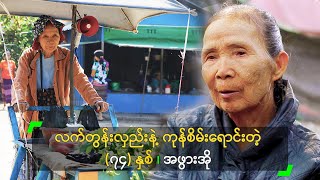 လက်တွန်းလှည်းနဲ့ ကုန်စိမ်းရောင်းတဲ့ (၇၄) နှစ်၊ အဖွားအို