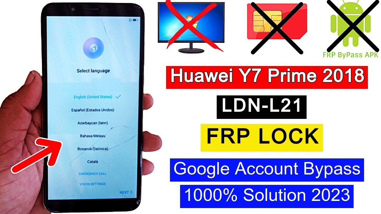 Huawei Y7 Prime 2018 FRP Bypass | Huawei LDN-L21 FRP Unlock | Google ...