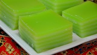 How to Make Thai Khanom Chan (steamed pandan layer cake) ขนมชั้นใบเตย (千層糕)