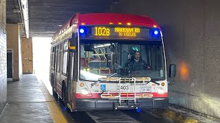 TTC Bus Ride Nova Hybrid 2019 3403 102B Markham Rd from Warden Station to Eglinton Avenue East