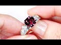 Ceylon Purplish Red Spinel Ring at 3.46 carats by Kat Florence KF07990