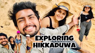 හික්කා බීච් 🏝| ගොඩ බිමටම එන කොළ කැස්බෑවෝ 🐢| Exploring Hikkaduwa 🇱🇰