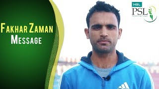 Fakhar Zaman Message for HBLPSL Fans | PSL