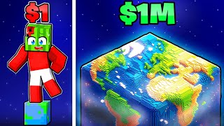 $1 VS $1,000,000 Minecraft PLANET Build Challenge