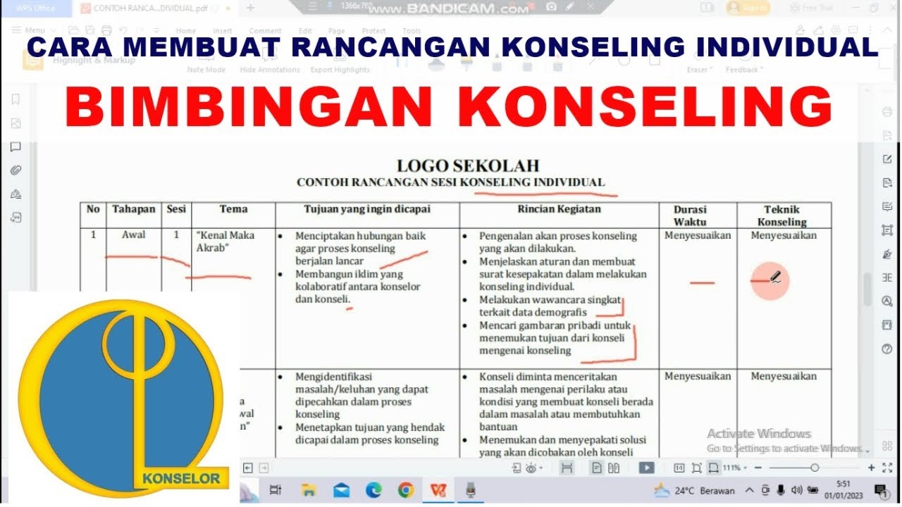 Cara Membuat Rancangan Sesi Konseling Individual Bimbingan Konseling ...