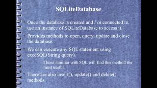 Android Development Course - Chapter 13 - Using SQLite