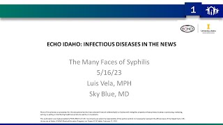 The Many Faces of Syphilis - 5/16/23