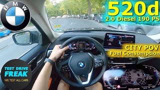 2023 BMW 520d Limousine Sedan 190 PS CITY POV DRIVE with Fuel Consumption