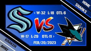NHL LIVE Seattle Kraken @ San Jose Sharks Feb/20/2023 Full Game Reaction