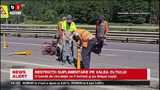 RESTRICȚII SUPLIMENTARE PE VALEA OLTULUI. Știri B1TV_29 iulie 2024