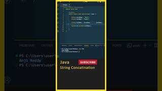 Java Tutorial For Beginners (String Concatination) Java in Telugu, Java Strings, Interview #shorts
