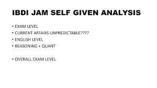 IDBI JAM 2024 Exam Analysis and Safe Attempts | #idbijamcutoff  #ibpspo #sbipo #sbiclerk  #sbi