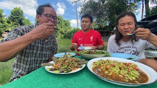 ลาบปลาดุกนา สูตรโบราณ ใส่บักเขือขื่นแกล้มบักลิ้นฟ้า ตำบักแตงปรุงแบบบ้านๆ แซบหลาย