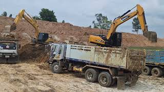 รีวิวงานขุดลอกอ่างเก็บน้ำ SANY SY215C เจอ SUMITOMO F6 ดั้มสิบล้อตั้งรับ excavator and truck