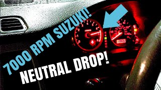 Suzuki Sh*t Pail 7000 RPMs All Day Long! Neutral Drop!