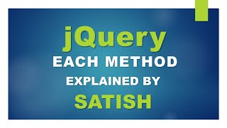 learn jQuery, each method #jquery #jquerytutorial #selectors #eachmethod