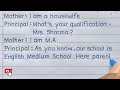 conversation between parents and principal for admission conversation in english