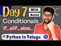 Day 7 : Conditionals if elif else | Python Course in Telugu | Vamsi Bhavani