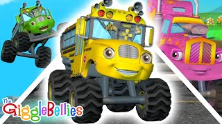 Wheels on the Bus | Monster Truck Version! | GiggleBellies