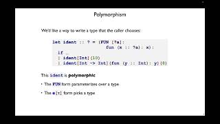 Polymorphism 1 — type parameterization