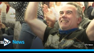 Dad of Scottish curler Hailey Duff celebrates Team GB's semi-final over Sweden.