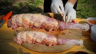 Village Delicious Rural Lavangi Recipe - Azerbaijani Cuisine Lamb stuffed with walnuts