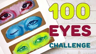 100 EYES CHALLENGE︱13 different art supplies