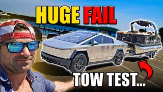 FAIL! My Tesla Cybertruck can Tow 11,000 Lbs but Not Very Far!