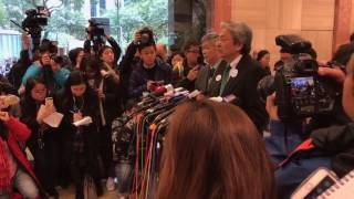 John Tsang in Wan Chai announces nominations for Hong Kong chief executive race