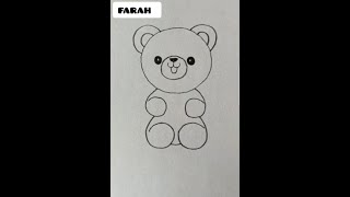رسم دب كيوت للمبتدئين//5// how to draw a cute bear for beginners