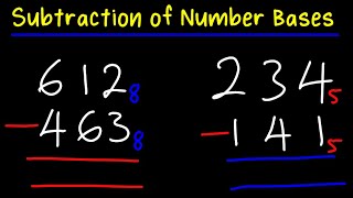 How to Subtract Non Decimal Numerals | Subtraction of Number Bases