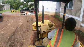 johndeere 350 dozer grading