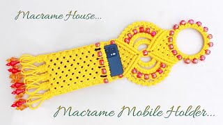 Macrame Mobile Holder | Easy Macrame Mobile Pocket for Beginners | Macrame Mobile Hanger Tutorial