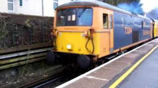 GBRf Class 73 73204 and 73206 with Serco Track Measurement Train, Tonbridge 12th February 2010