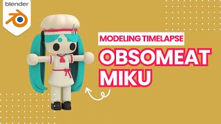 Modeling OBSOLETE MEAT MIKU 🥩 || Blender 3D Modeling Timelapse