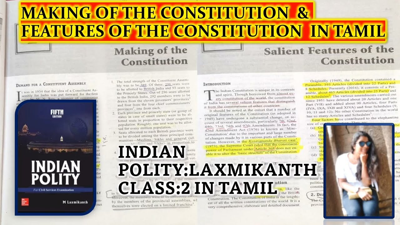 CLASS:2 INDIAN POLITY TAMIL:LAXMIKANTH, MAKING & FEATURES OF THE ...